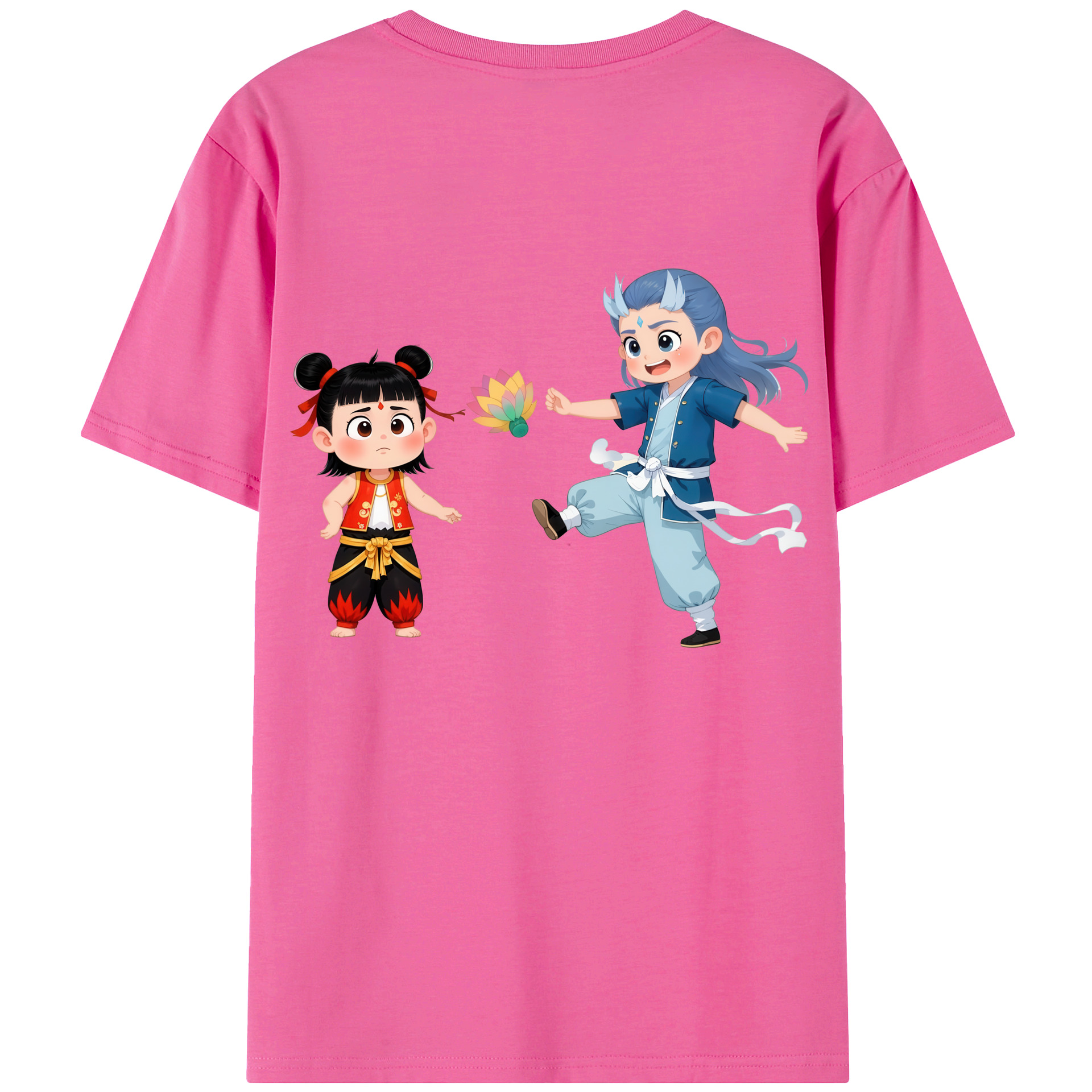 （画像用） Ne Zha 2 ナタ 魔童の大暴れ レディース半袖Tシャツ(バックプリント)